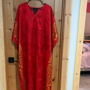 Red and Gold Kaftan Dress